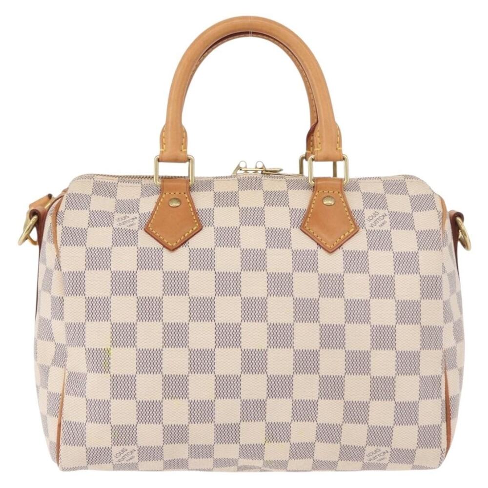 Louis Vuitton Damier Azur Speedy Bandouliere 25 Handbag White